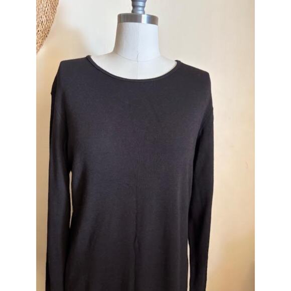 VTG Lilith Black Wool Blend Long Sleeve Maxi Dress Made in France Size M/L - Picture 2 of 5